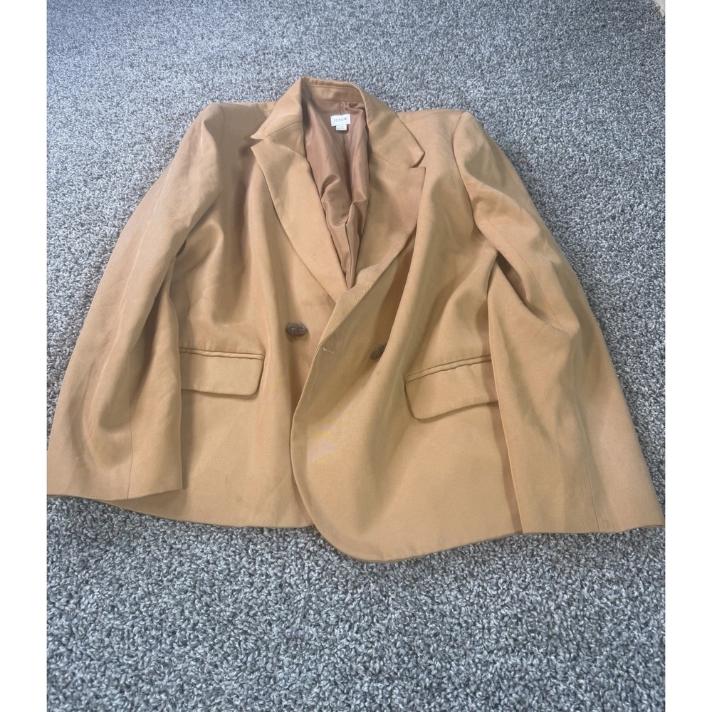 J. Crew Drapery Twill Double-Breasted Blaster Women's Size 12 Beige